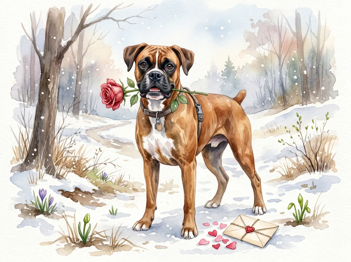 Boxer watercolor calendar month 2